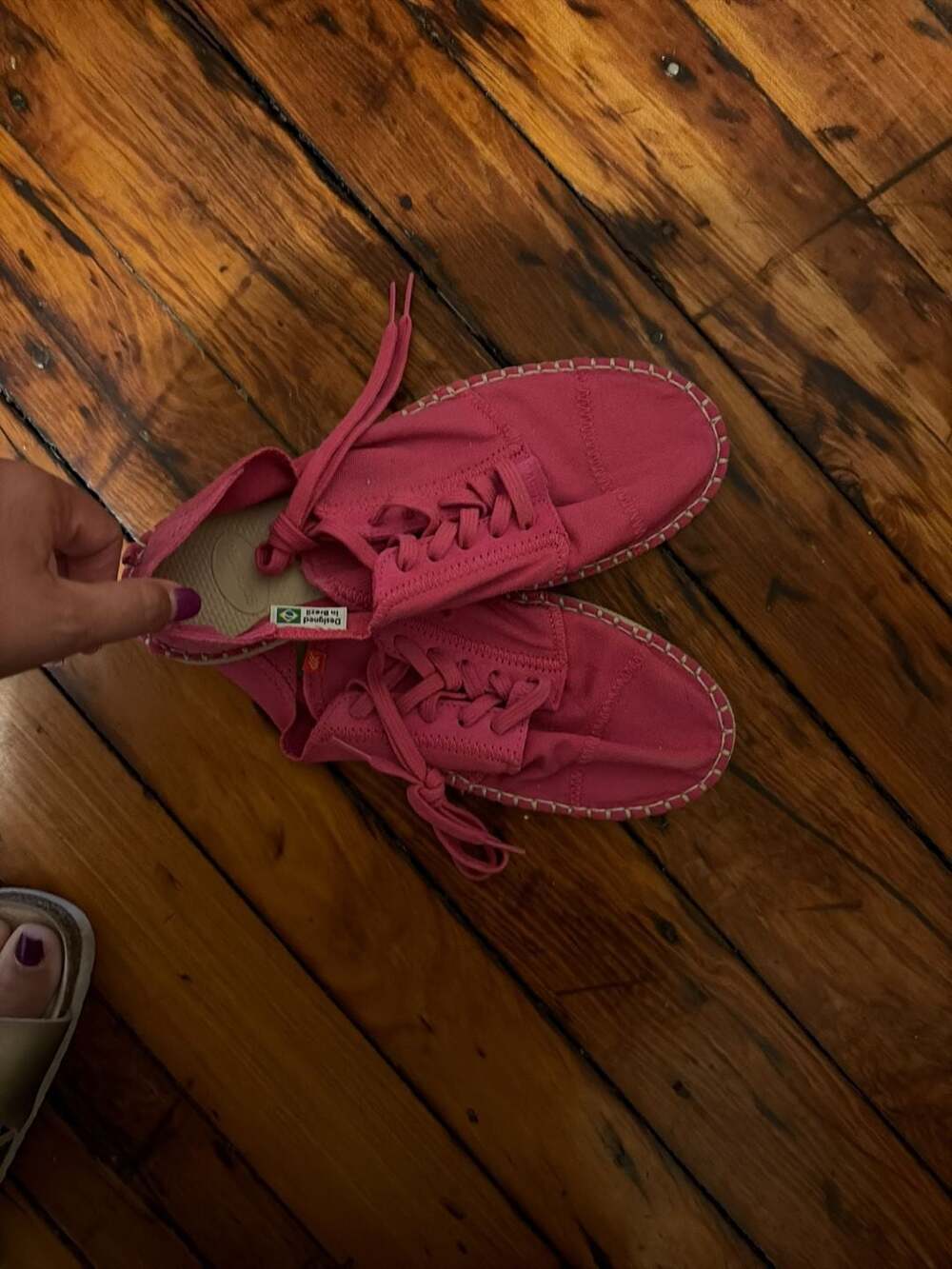 Havaianas Origine Sneaker III Espadrille Lace-Up Canvas Shoes in Fushia Pink